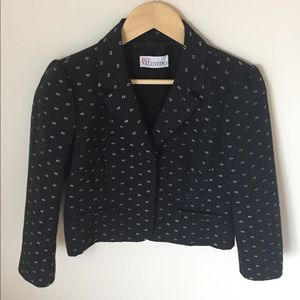 Smart Valentino Navy Blazer With Embroidered Stars